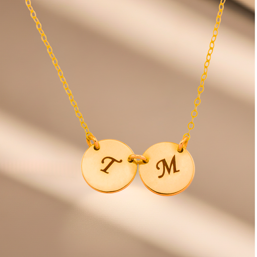 Multiple Personalized Initial Disc Necklace, 7/16" Disc
