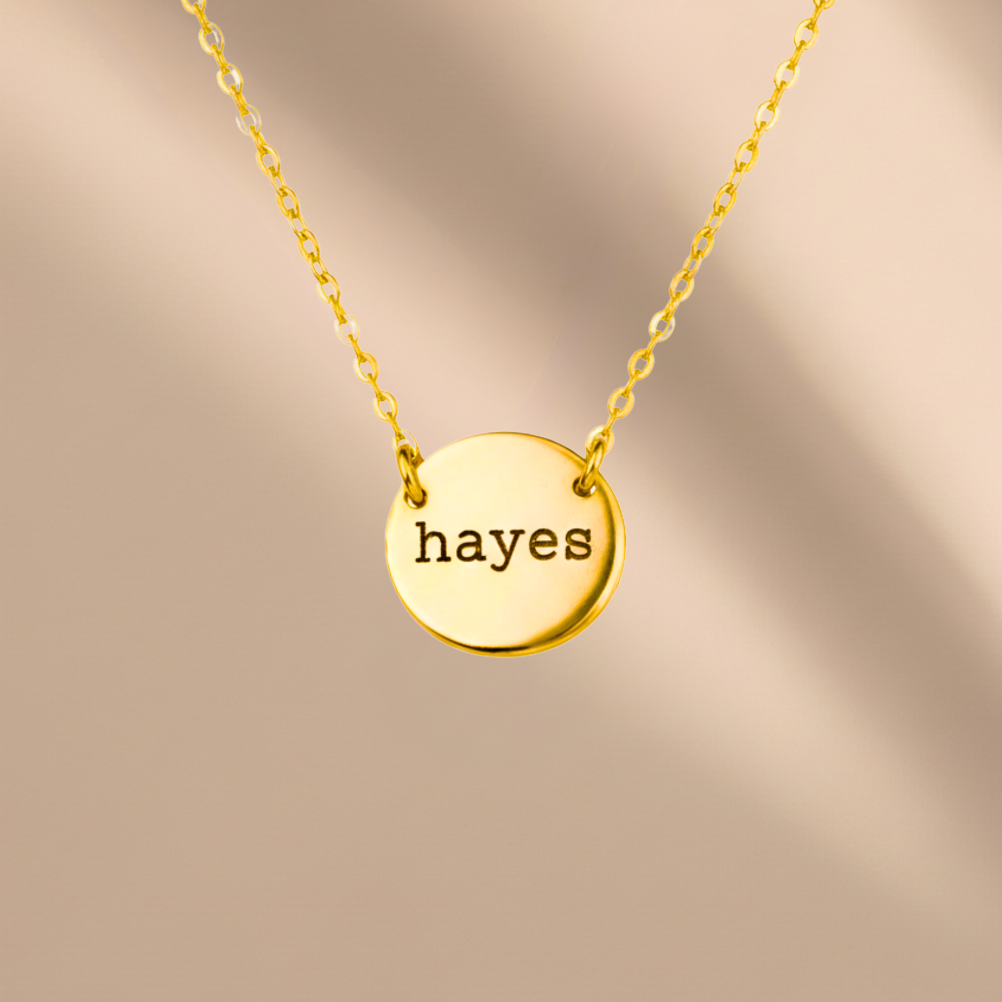 Personalized Large Circle Necklace, 1/2" Disc