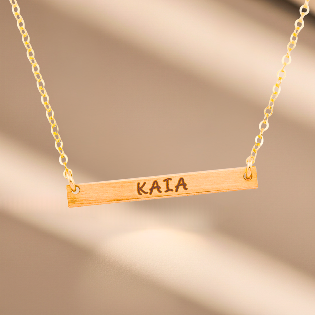 Skinny Short Bar Necklace, 1" Bar