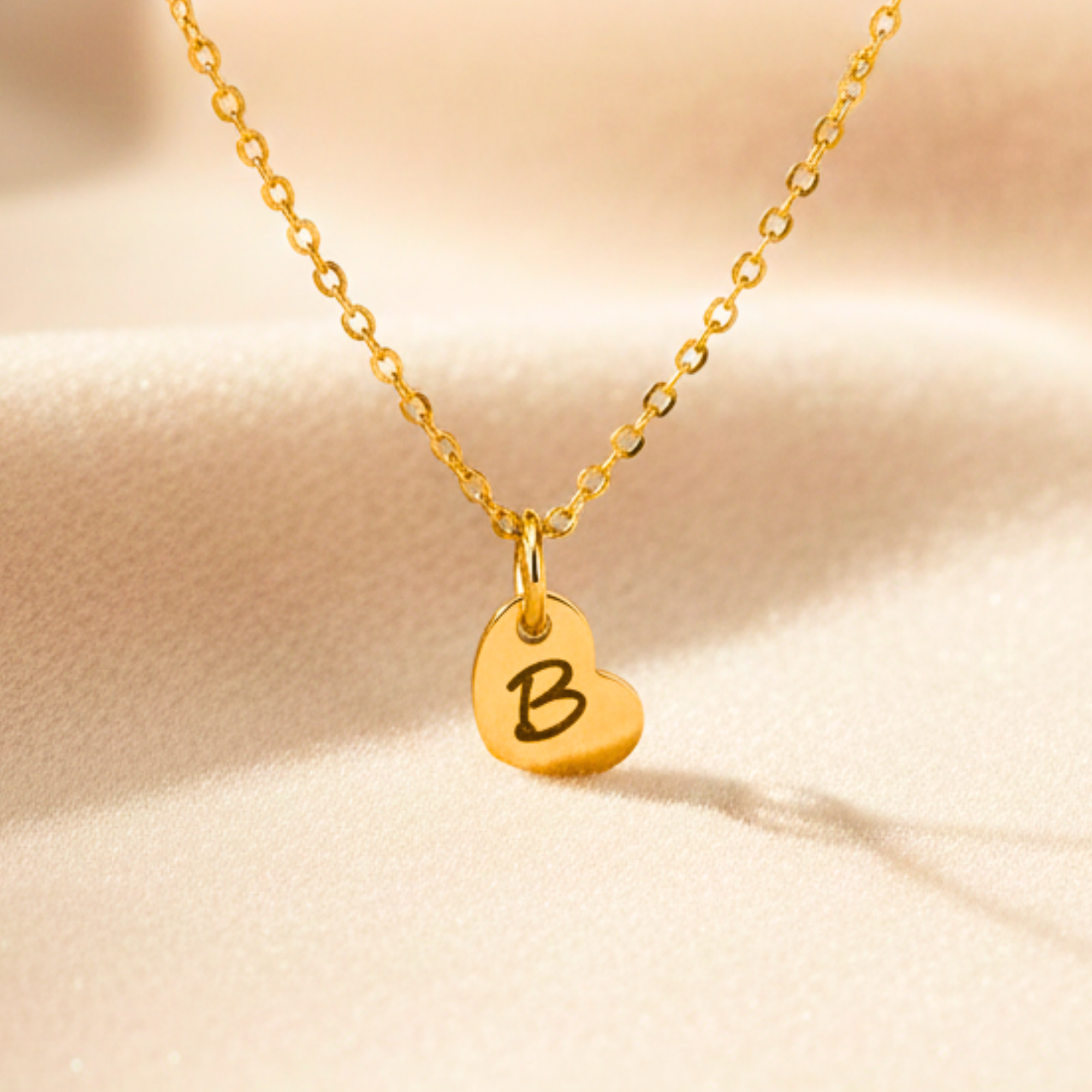Tiny Initial Heart Necklace
