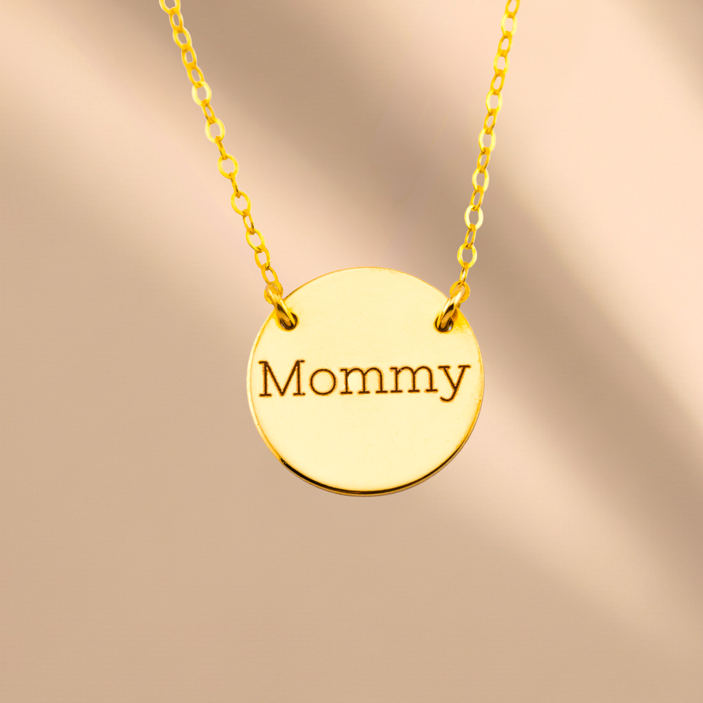 Customized Name Necklace, 5/8" Disc