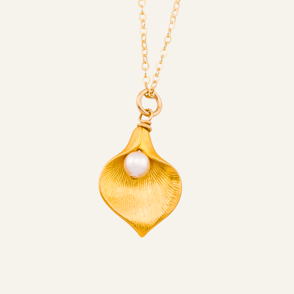 Custom Initial Calla Lilly Necklace
