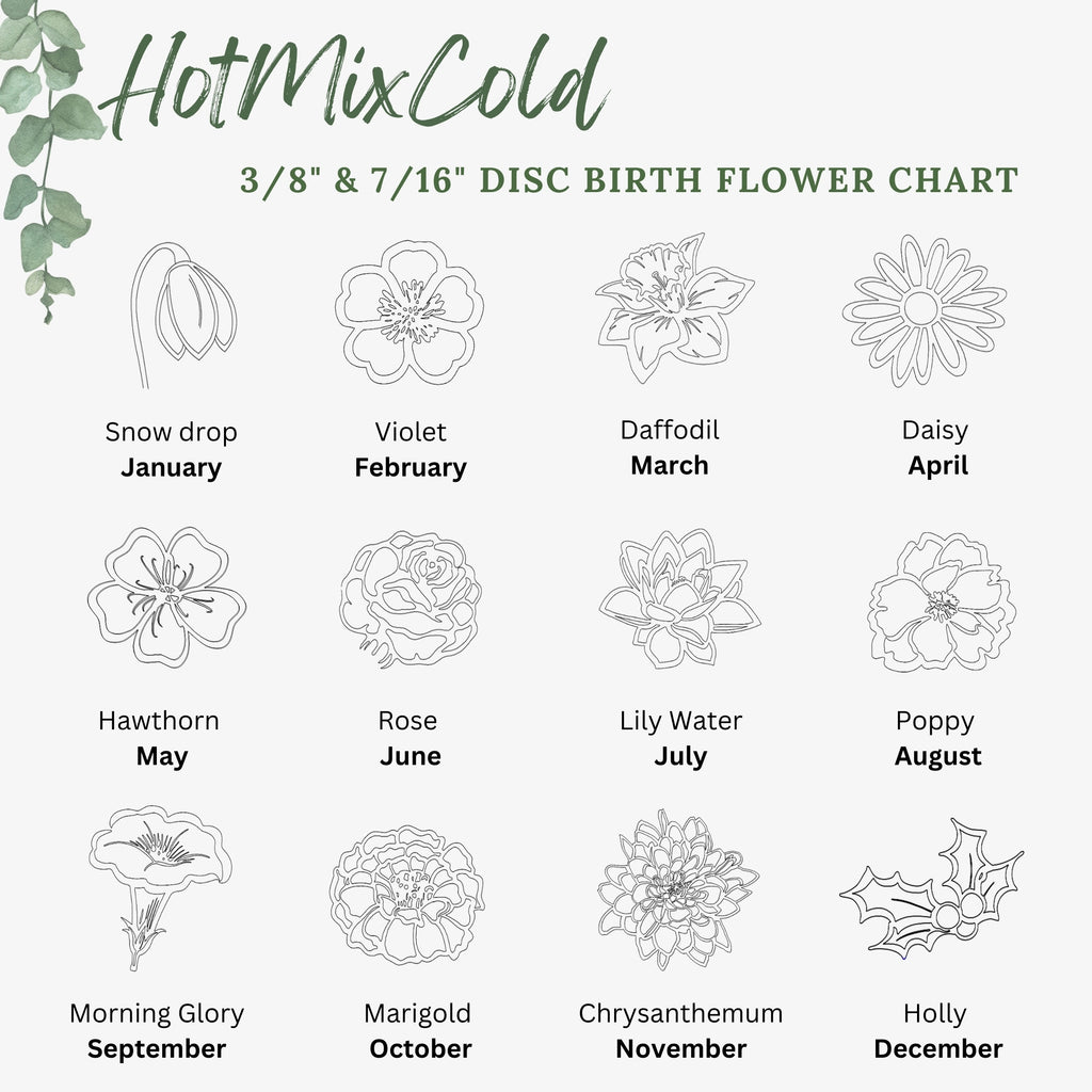 Birth Month Flower Necklace - 7/16"-inch Disc