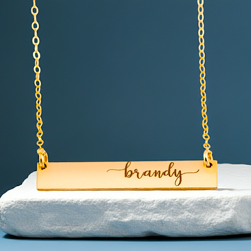 Personalized Nameplate Bar Necklace, 1.25-inch Bar
