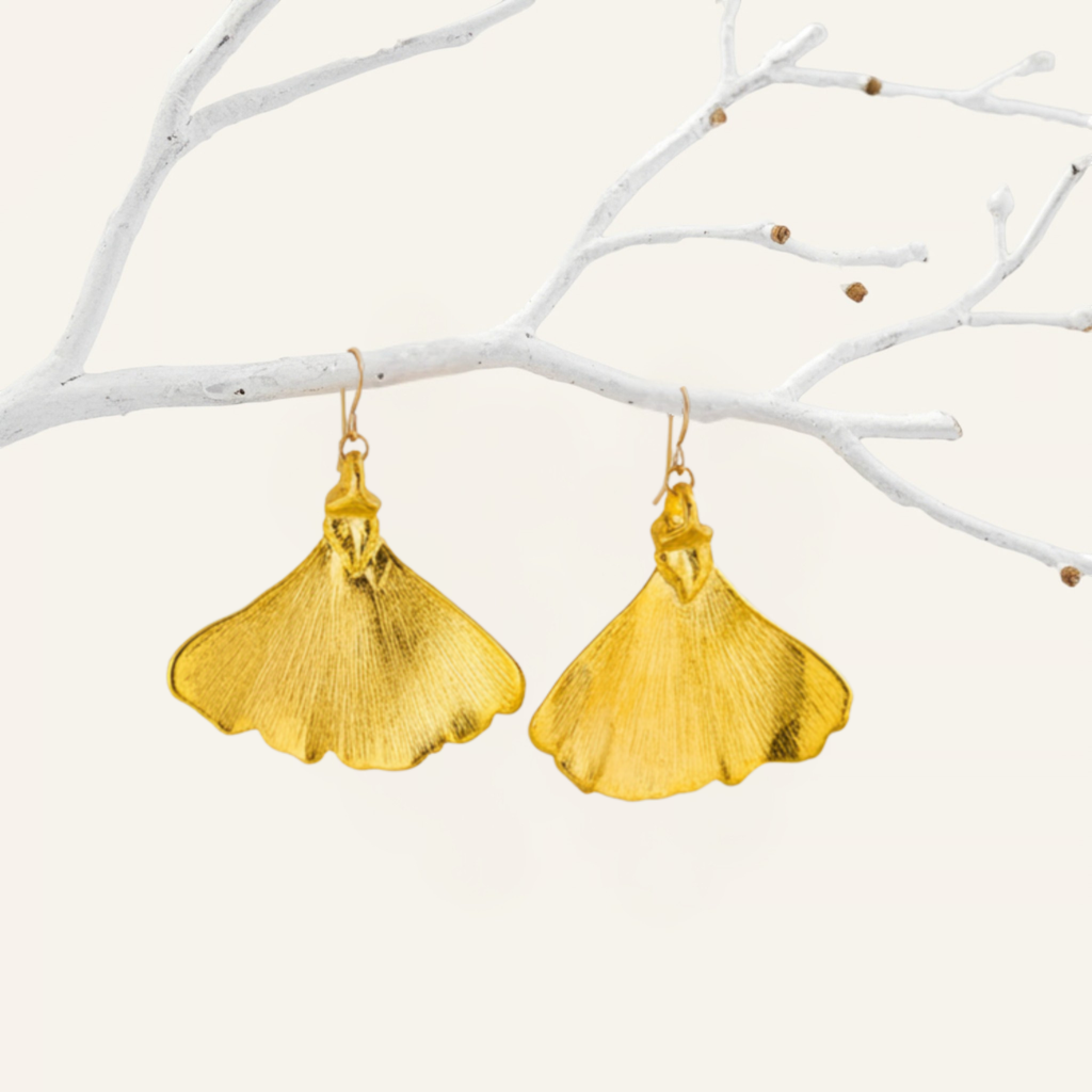 Actual Leaf Dangle Earrings