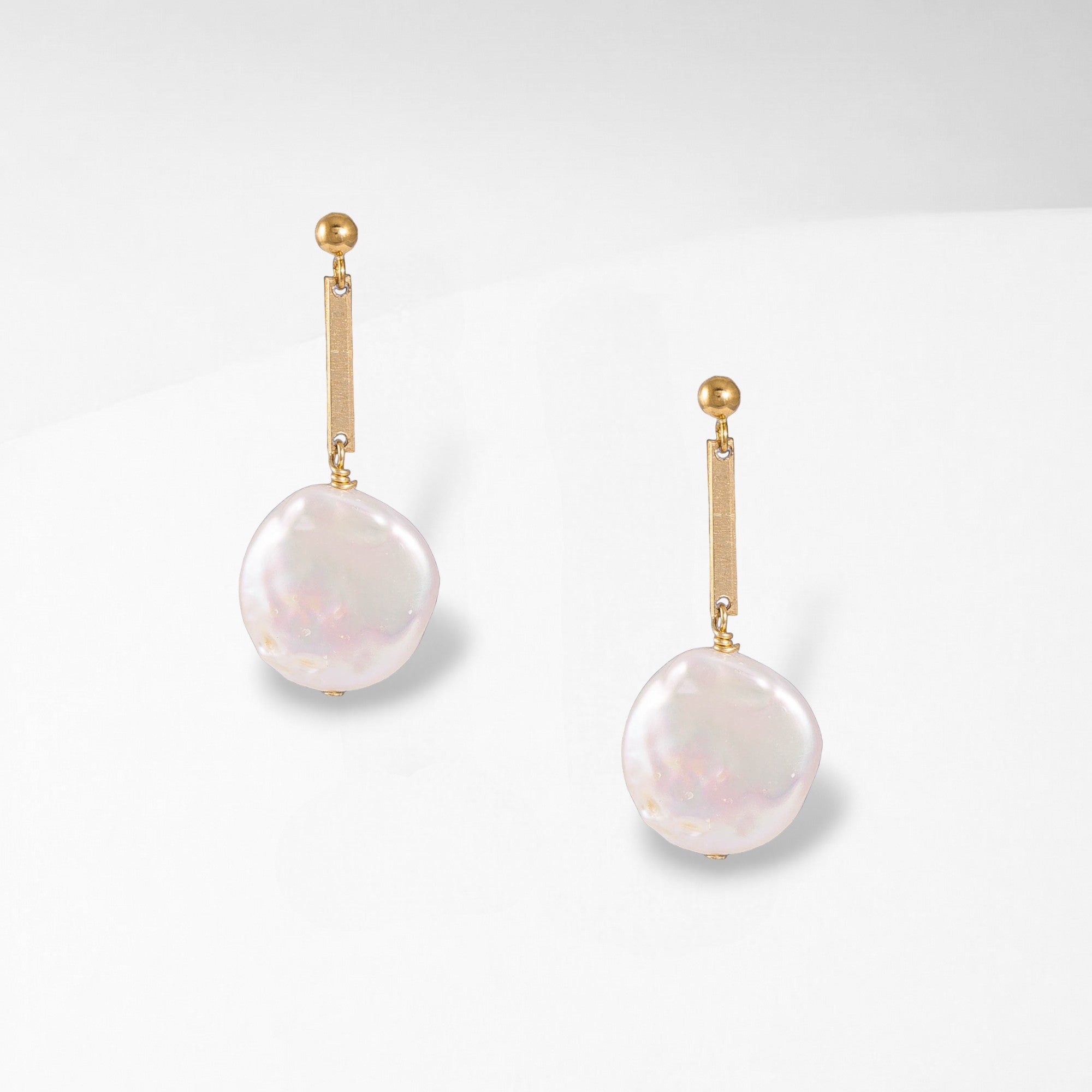 Real Coin Pearl Earrings