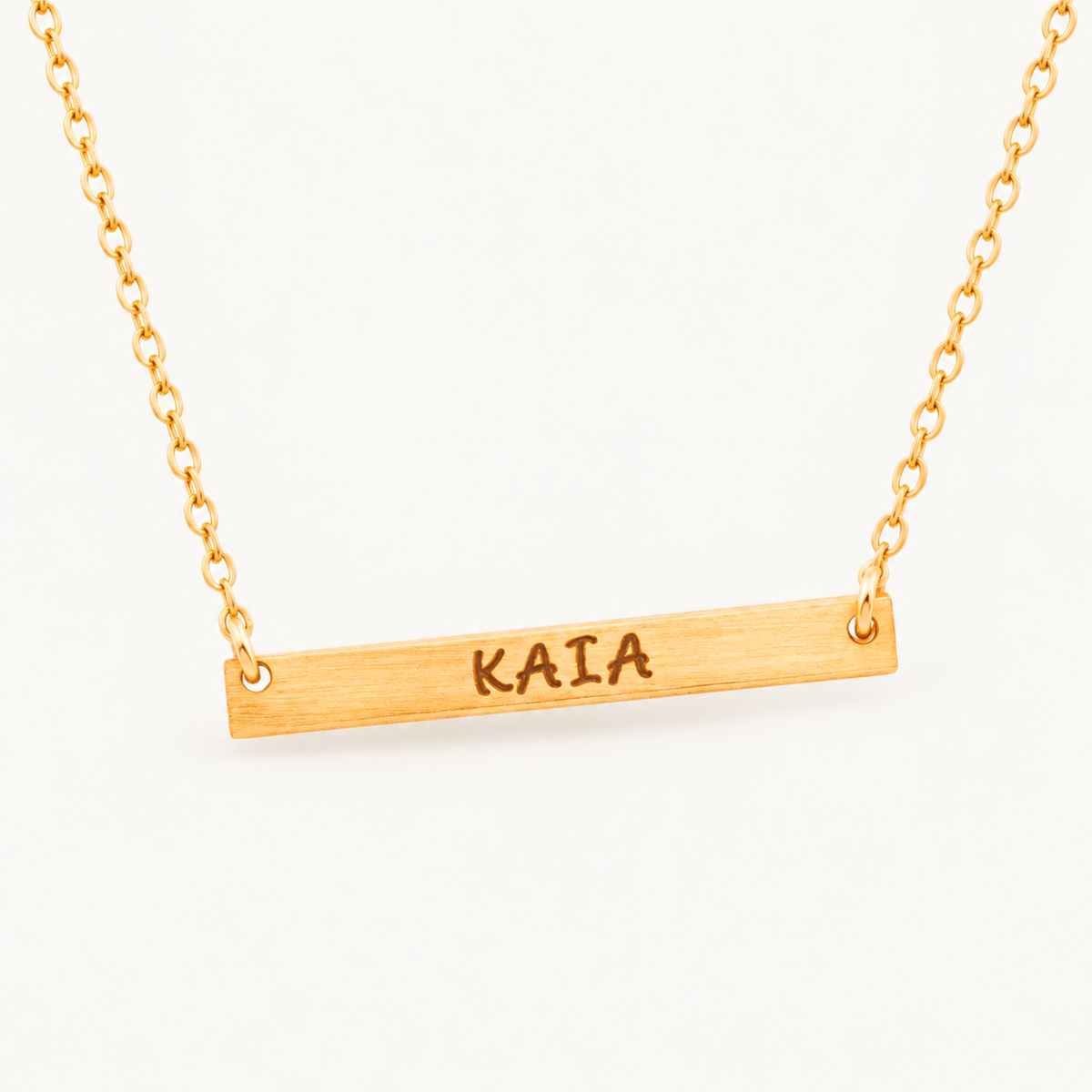 Custom Skinny Bar Necklace – Minimalist Engraved Name