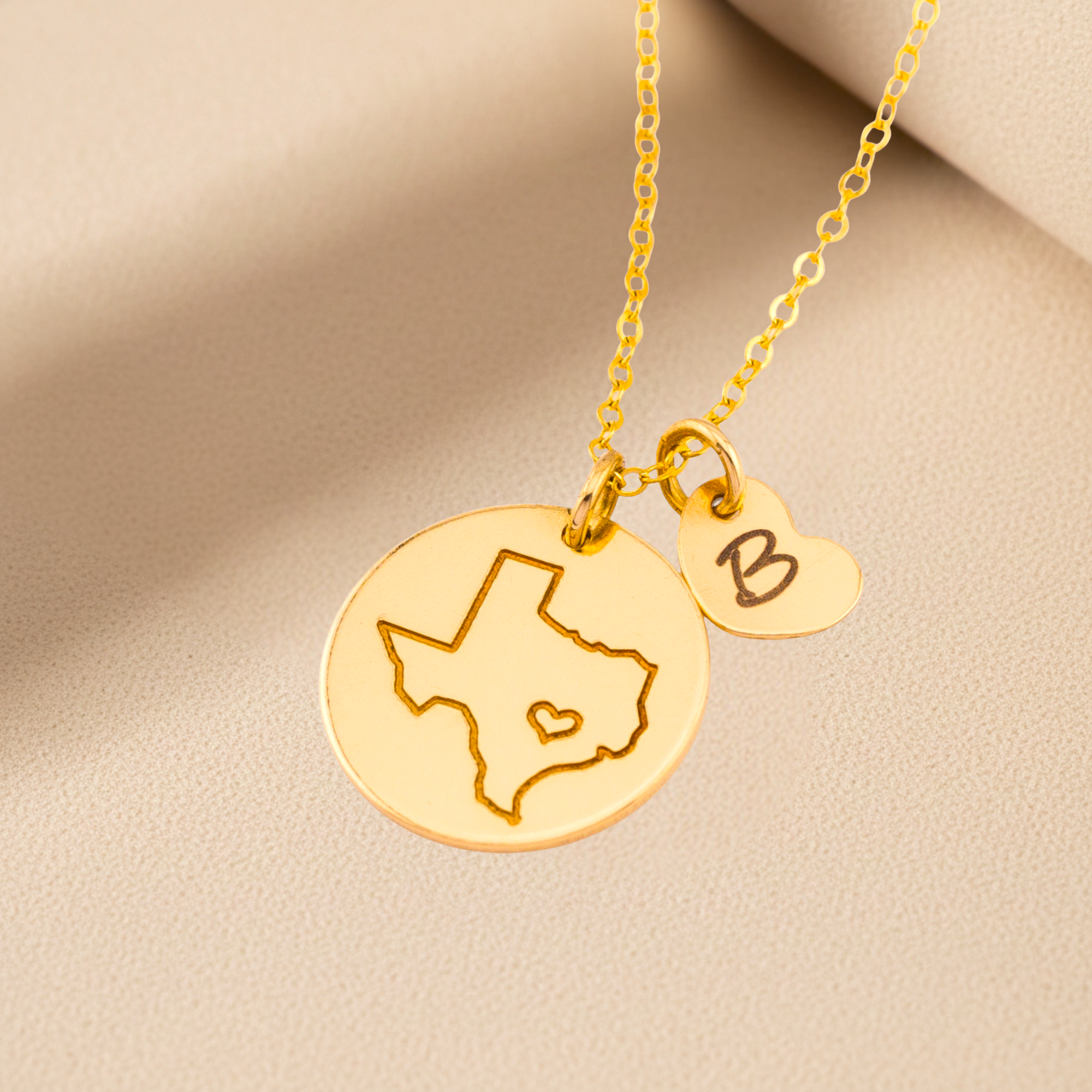 State Charm Necklace, 5/8" Disc