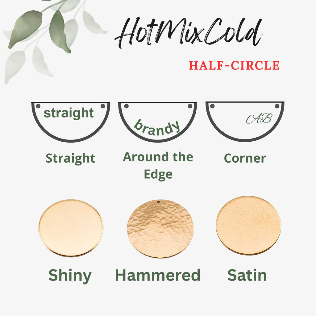 Personalized Half Circle Moon Pendant Necklace, 1-inch