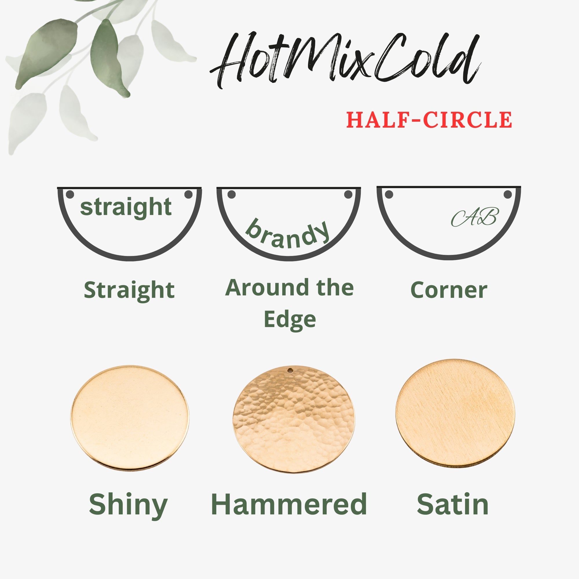 Personalized Half Circle Moon Pendant Necklace, 1-inch