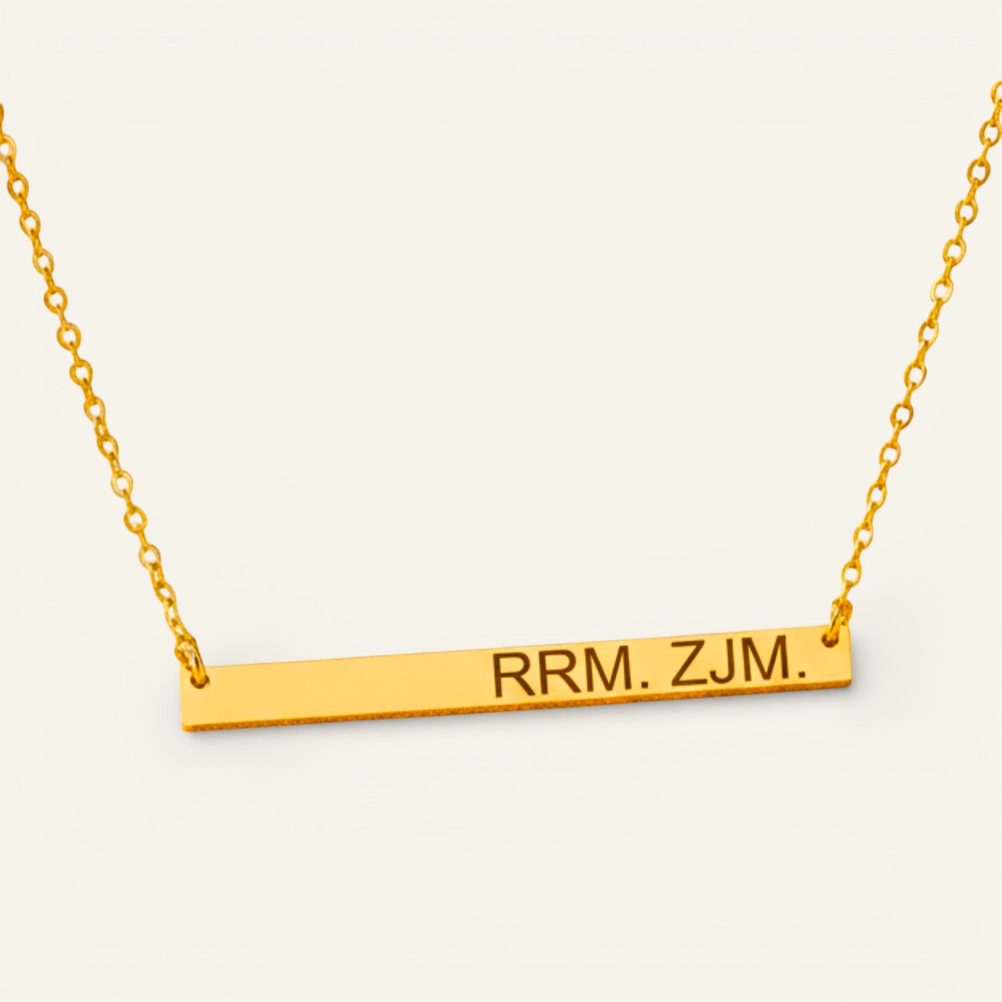 Personalized Long Skinny Bar Necklace, 1.5-inch Bar