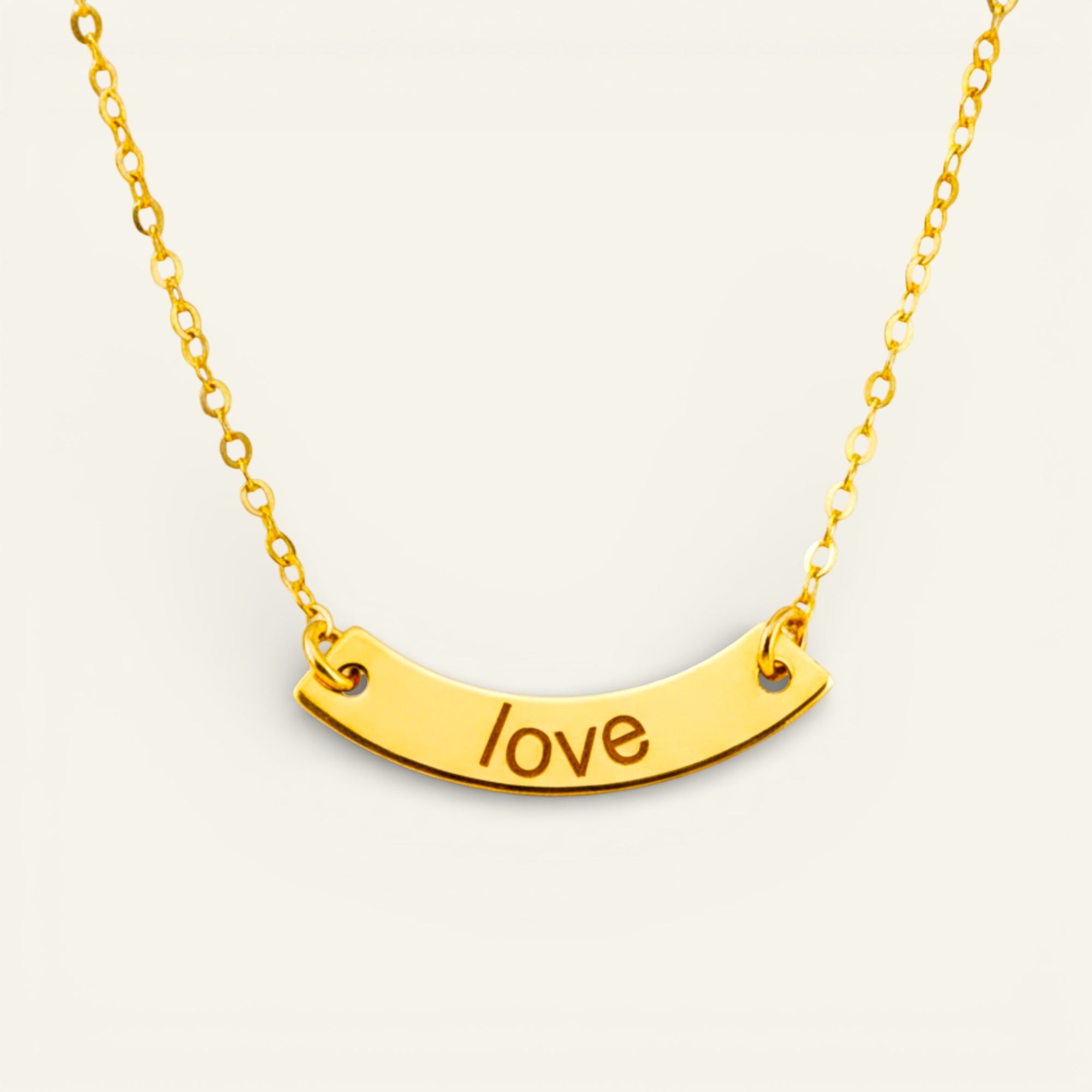 Personalized Initial Curved Bar Necklace
