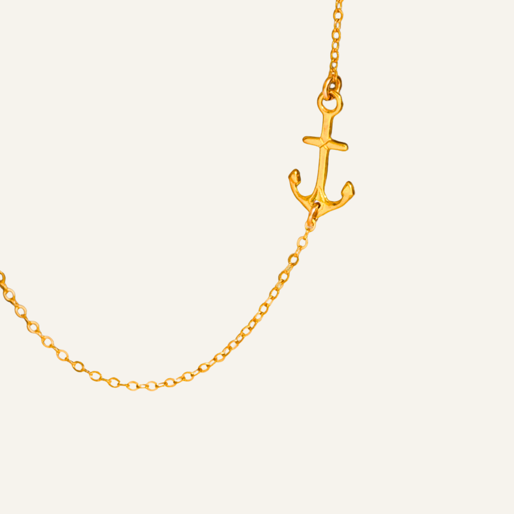 Small Sideways Anchor Necklace