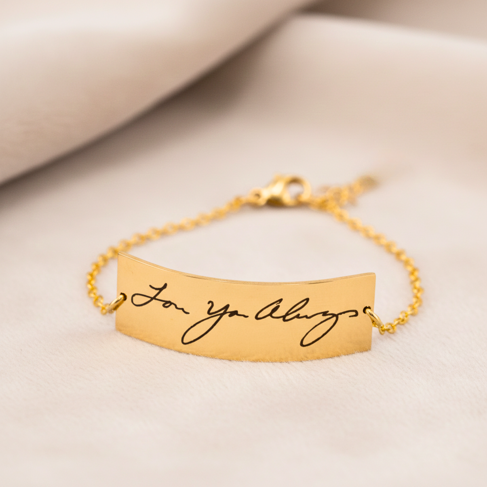 Actual Signature or Handwriting Bracelet, 2-inch bar
