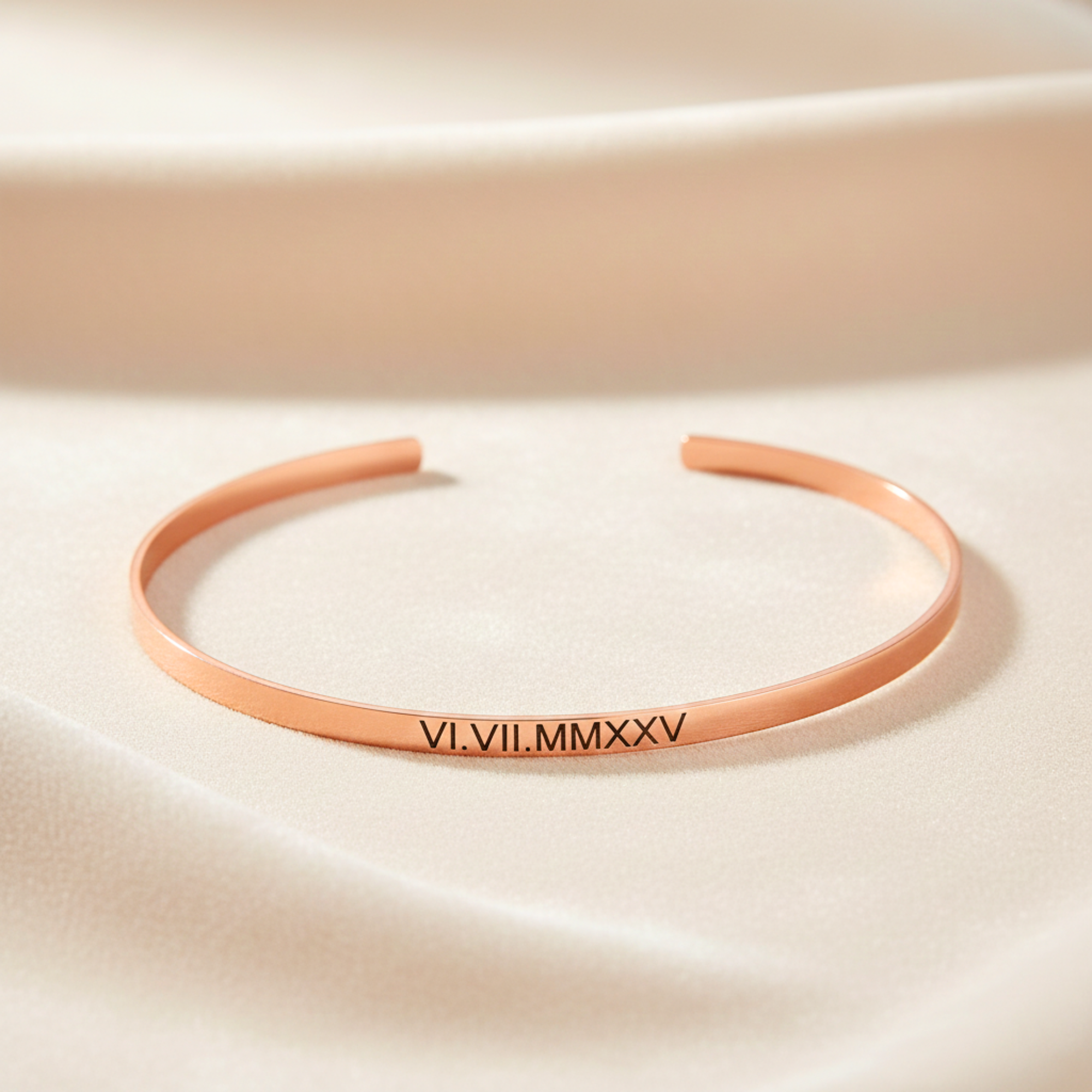 Personalized Skinny Cuff Bracelet, 3mm
