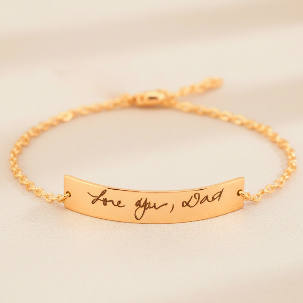 Actual Signature or Handwriting Bracelet, 2-inch bar