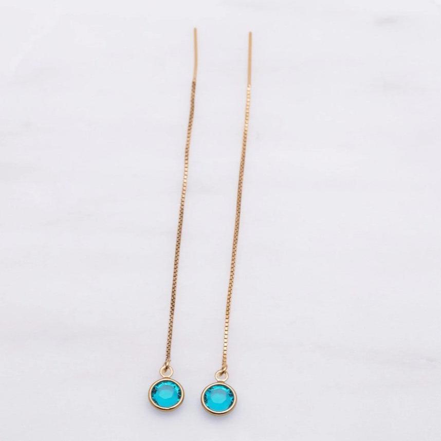 Birthstone Threader Earrings