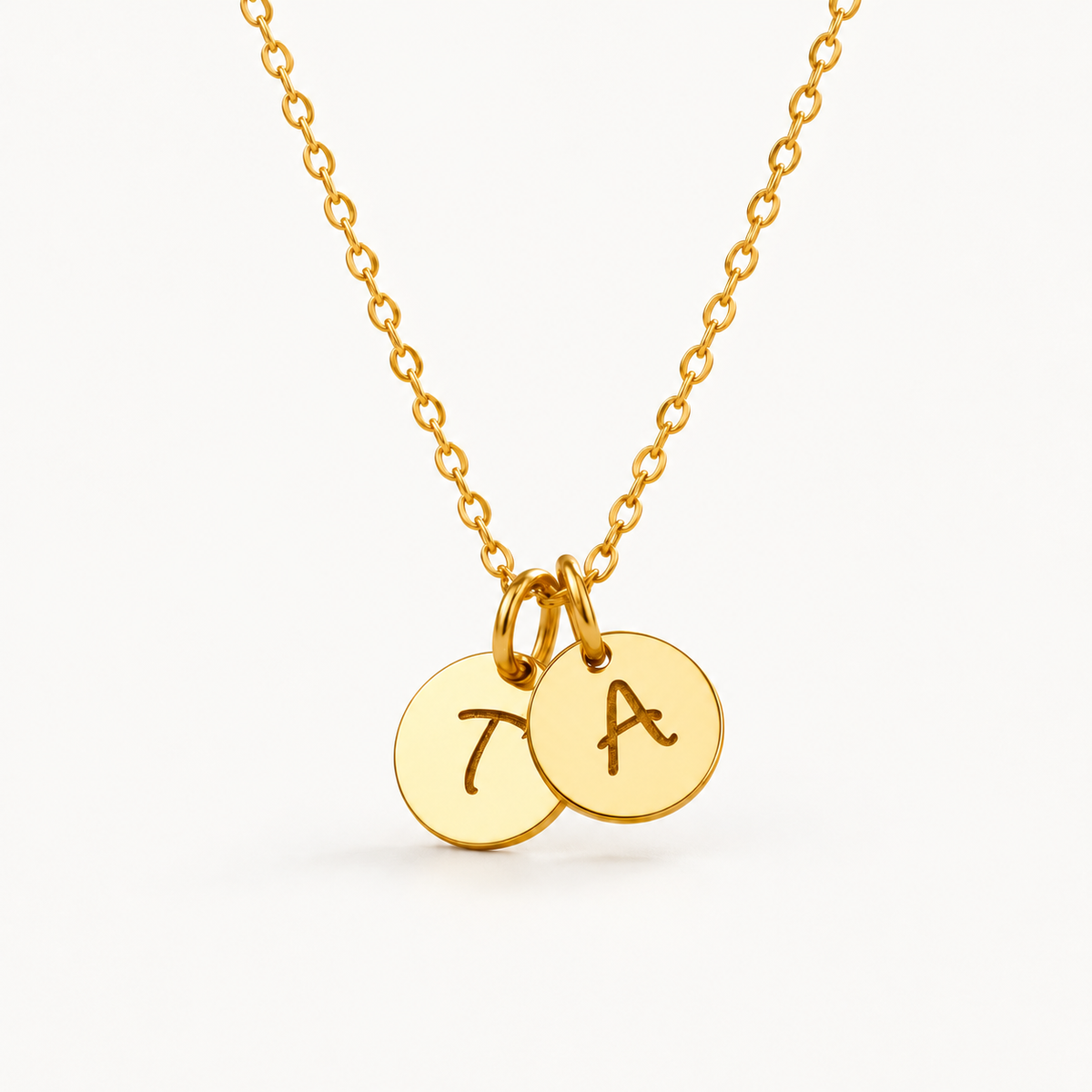 Personalized Initial Charm Necklace – Multiple Discs