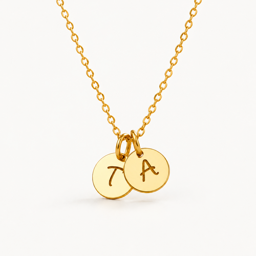 Personalized Initial Charm Necklace – Multiple Discs