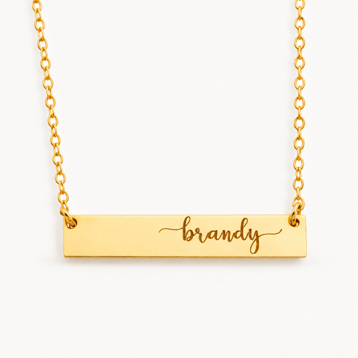 Personalized Name Bar Necklace – Engraved Script