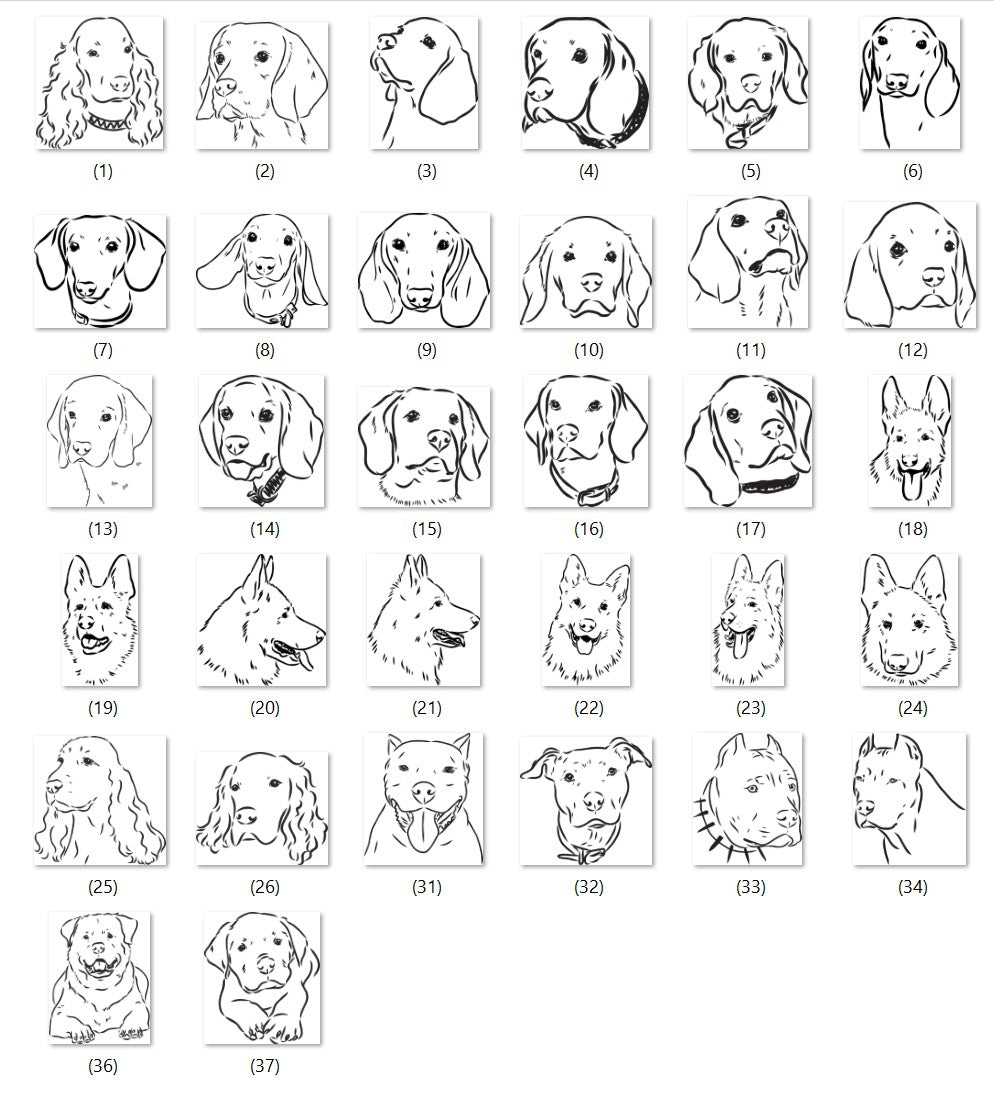 Personalized Dog Face Outline Pendant Necklace, 5/8" Disc