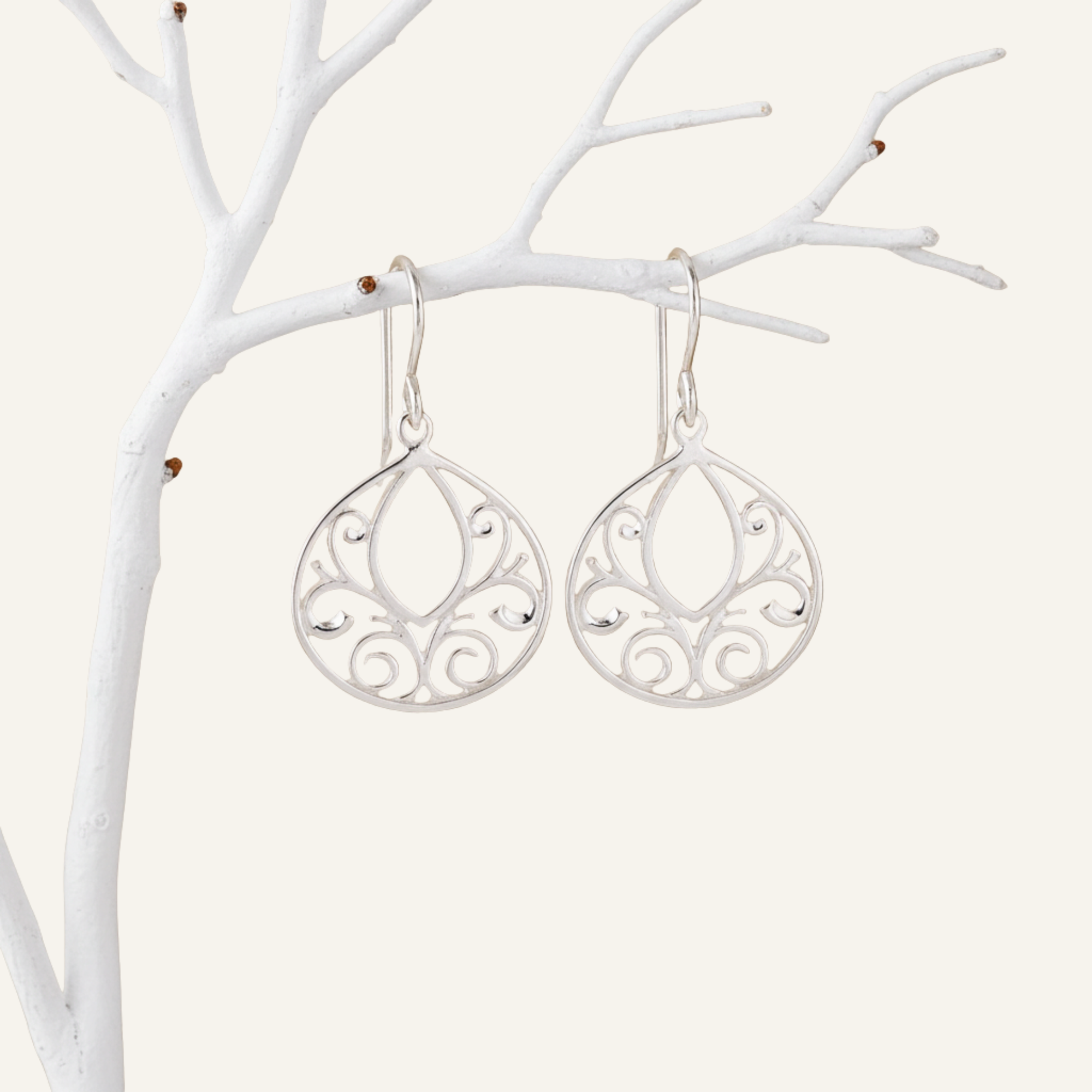 Dainty Filigree Sterling Silver Earrings