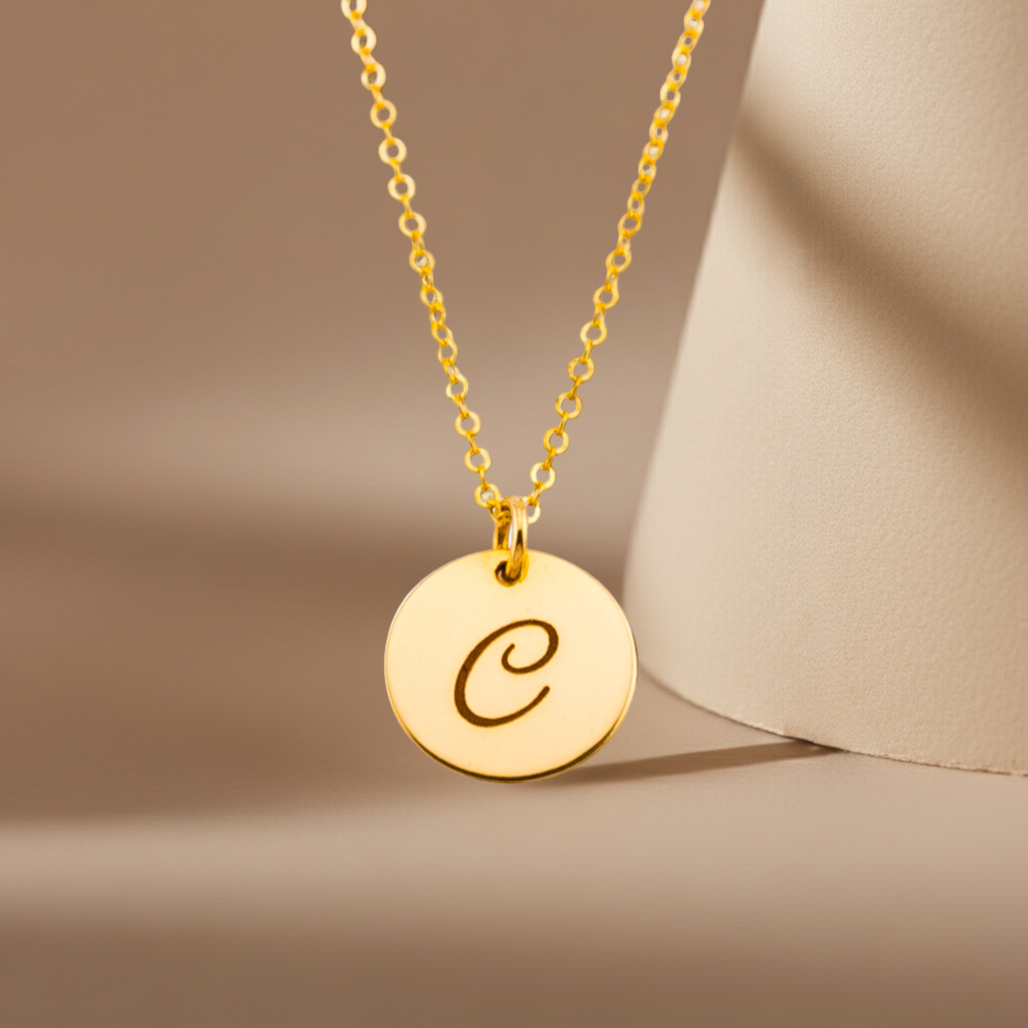 Personalized 1/2" Circle Charm Necklace