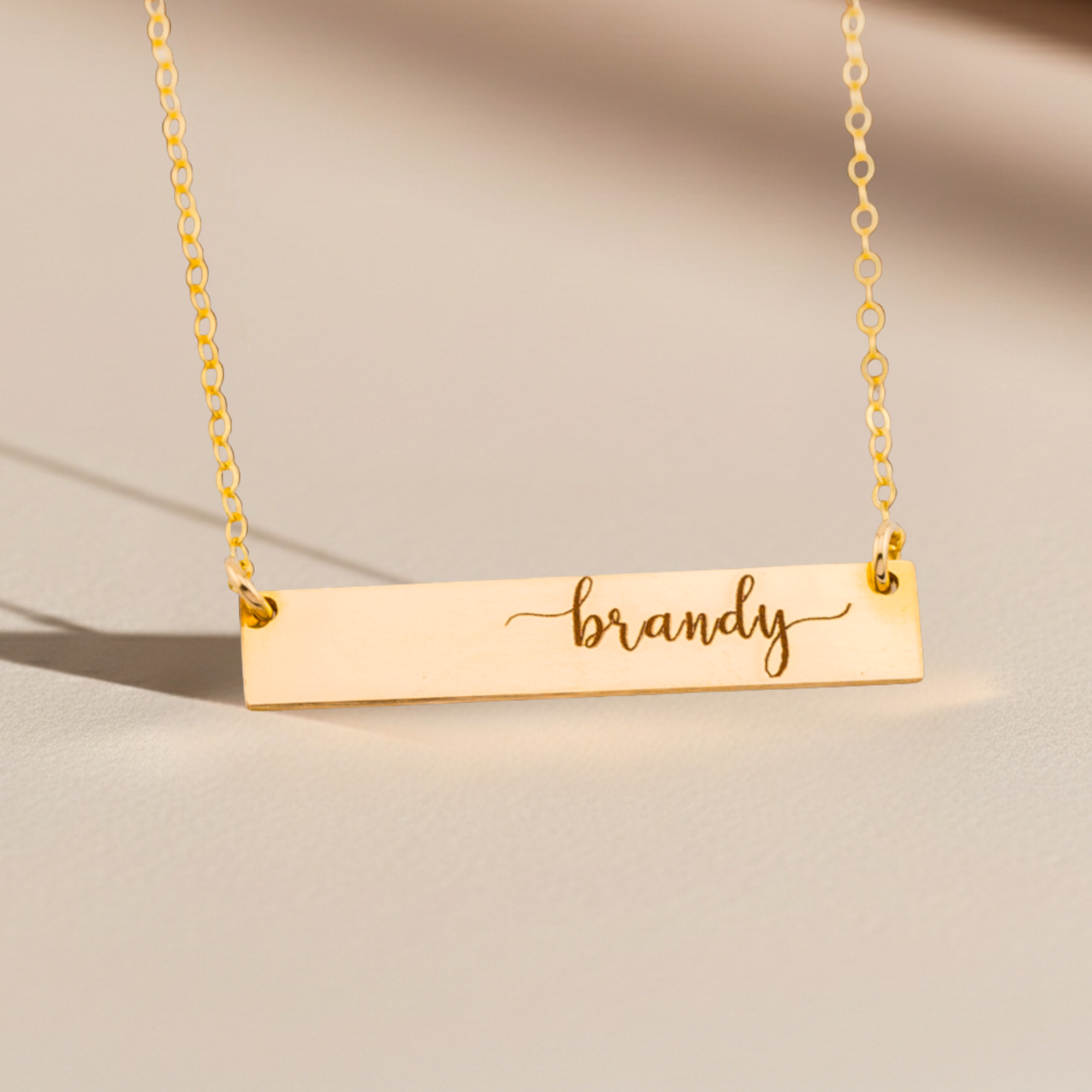 Personalized Nameplate Bar Necklace, 1.25-inch Bar