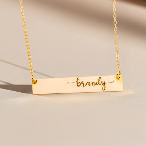 Personalized Nameplate Bar Necklace, 1.25-inch Bar