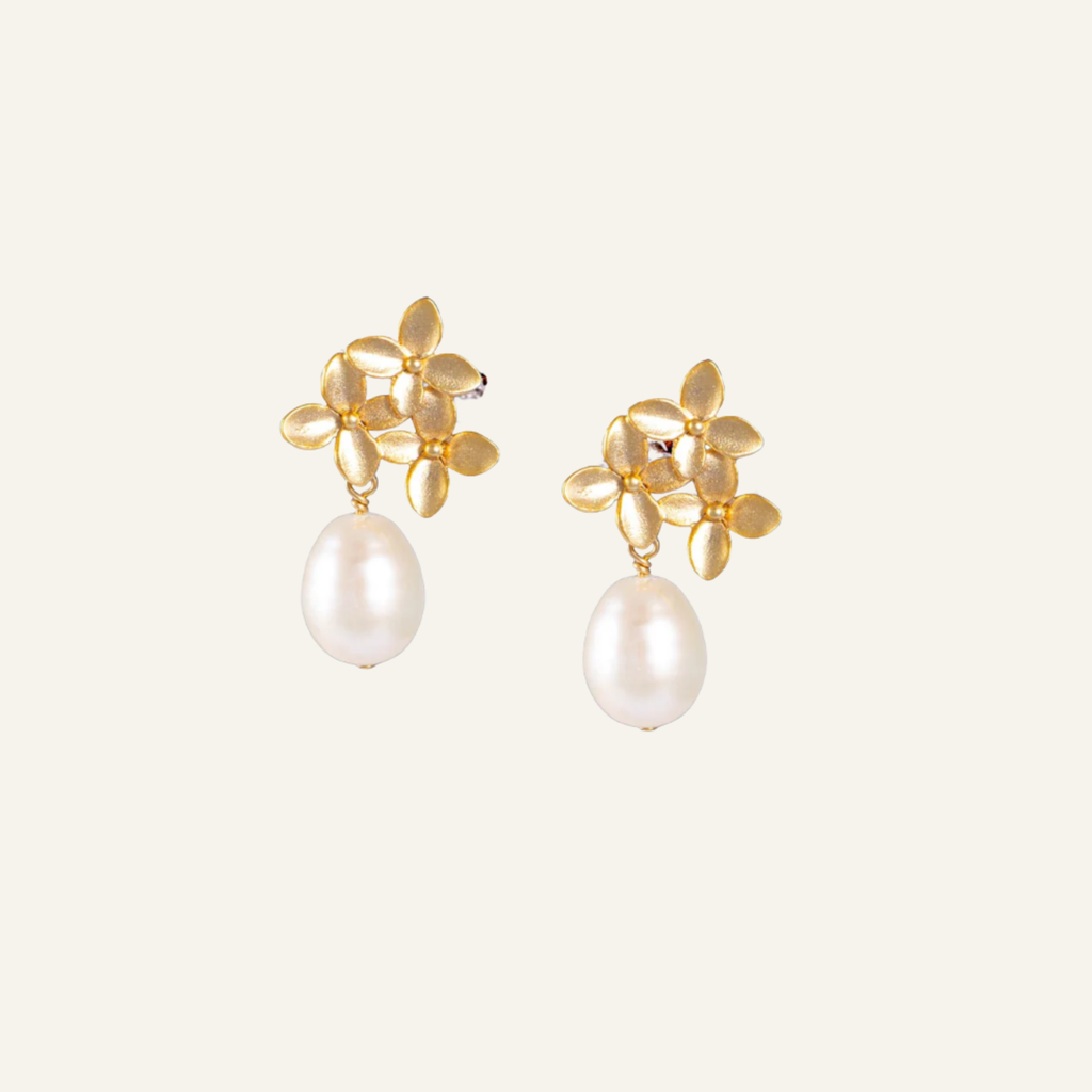 Cherry Blossom Earrings with Pearl