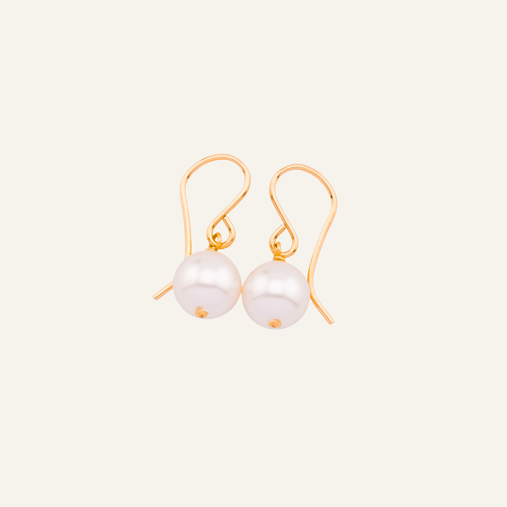 Simple Dangle Crystal Pearl Earrings