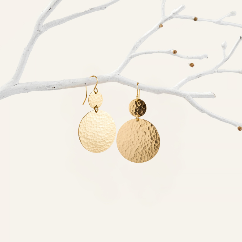 Double Circle Discs Earrings
