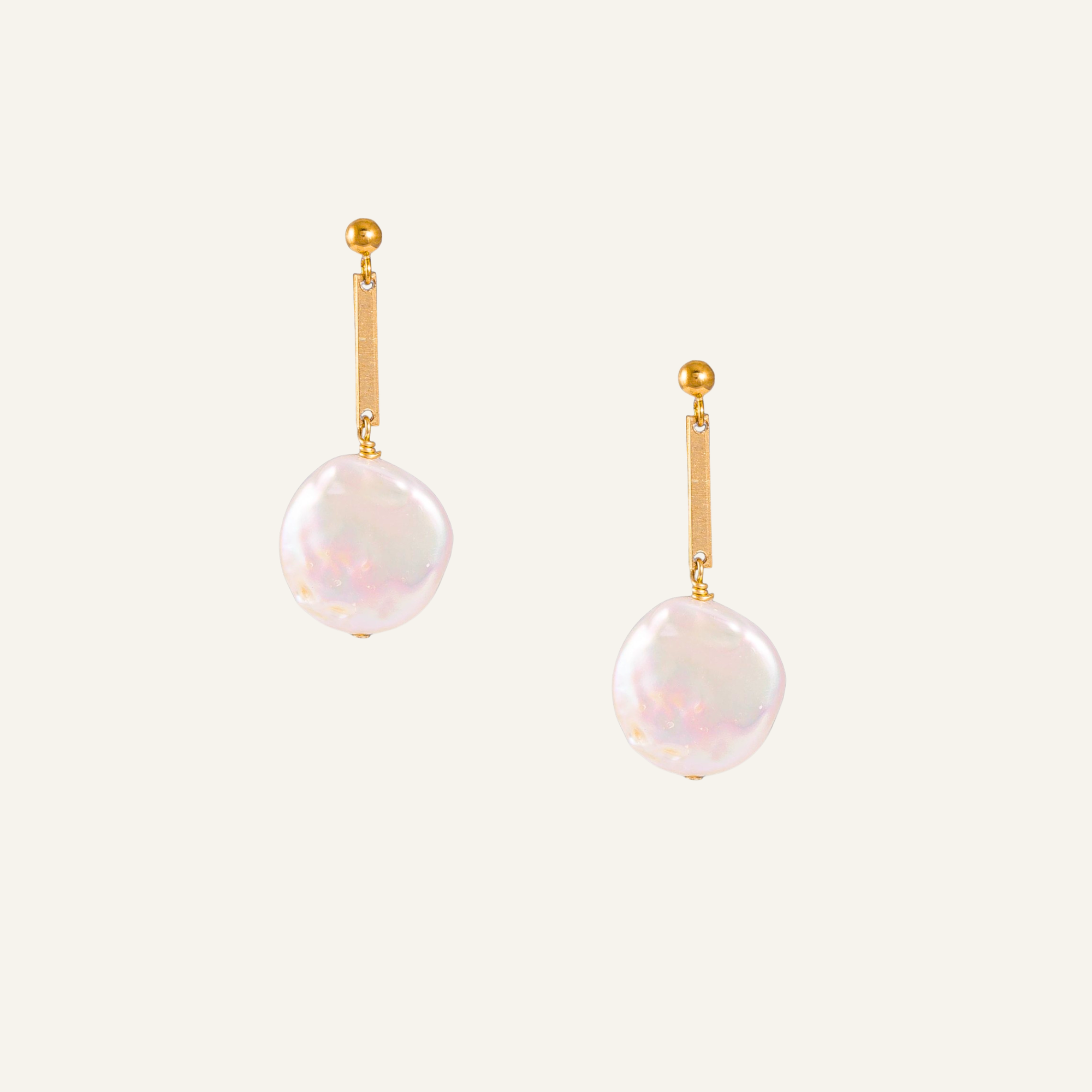 Real Coin Pearl Earrings