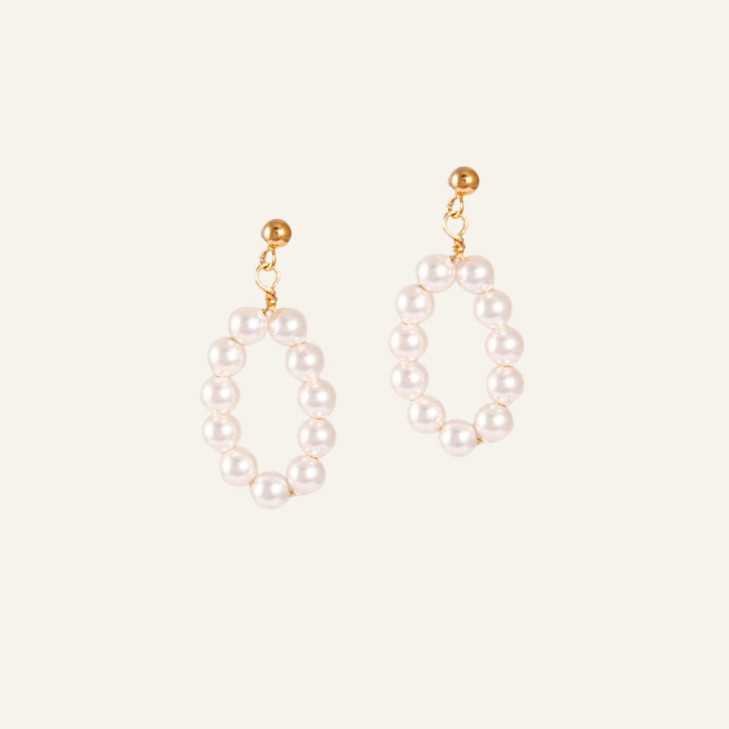 Pearl Dangle Stud Earrings