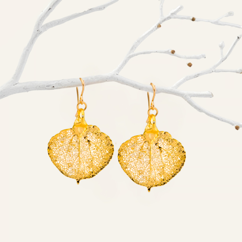 Actual Leaf Dangle Earrings