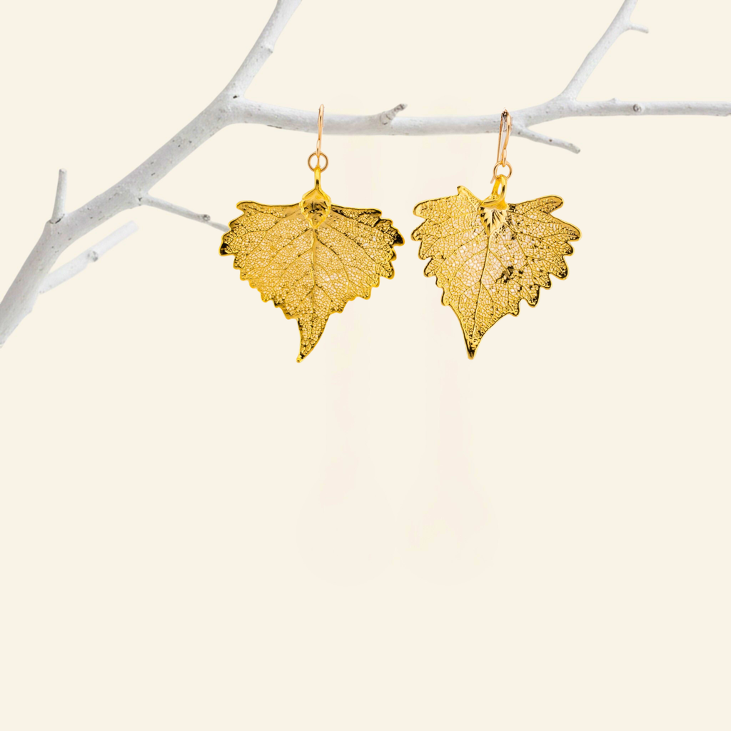 Actual Leaf Dangle Earrings