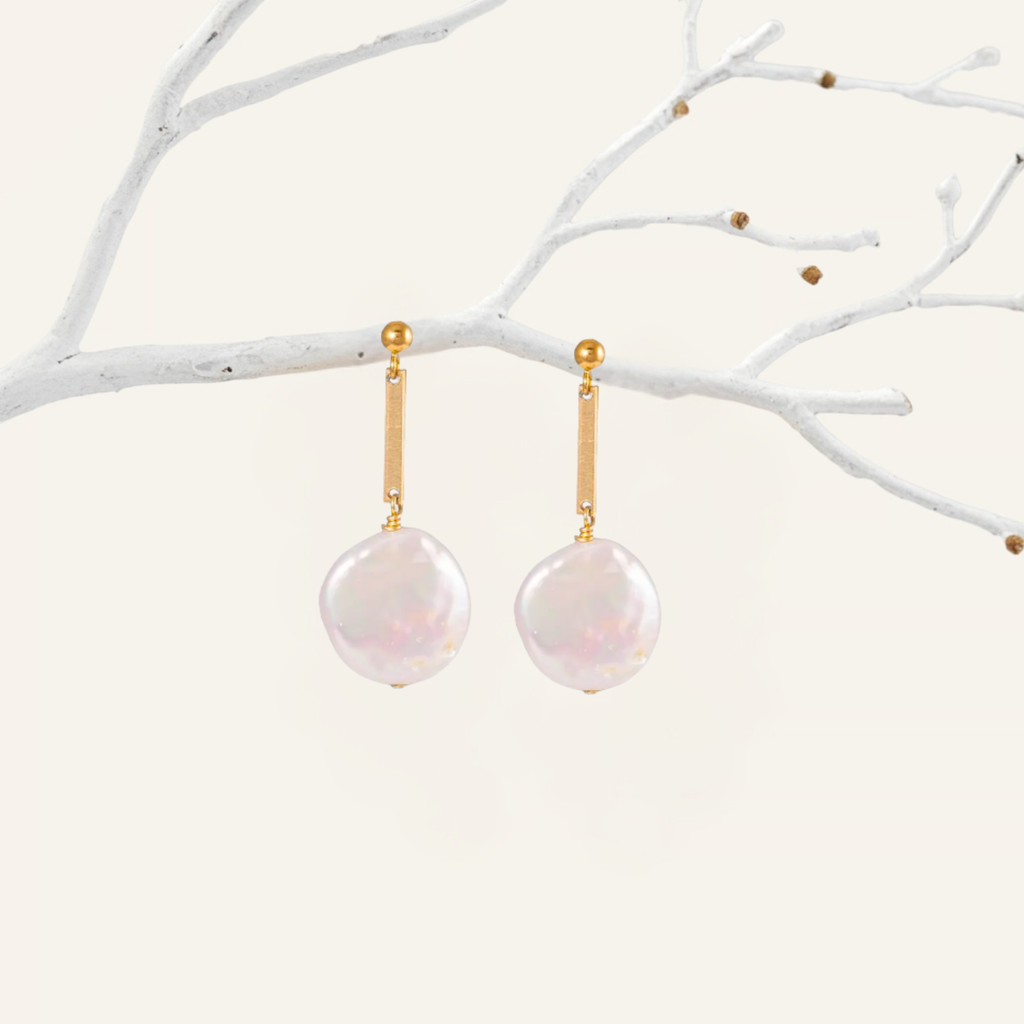 Real Coin Pearl Earrings