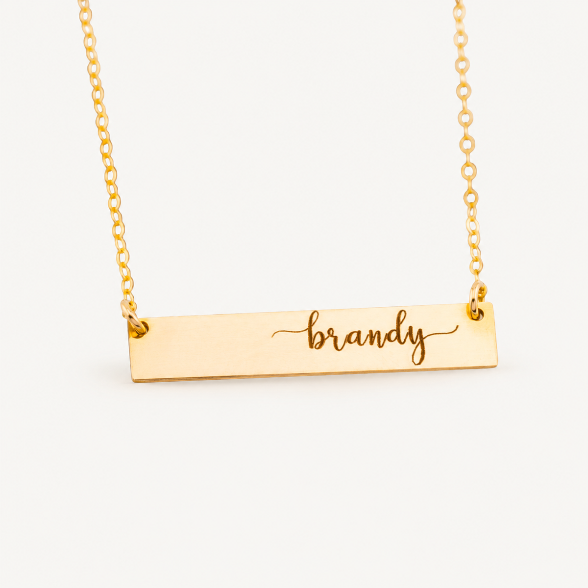 Personalized Name Bar Necklace – Engraved Script