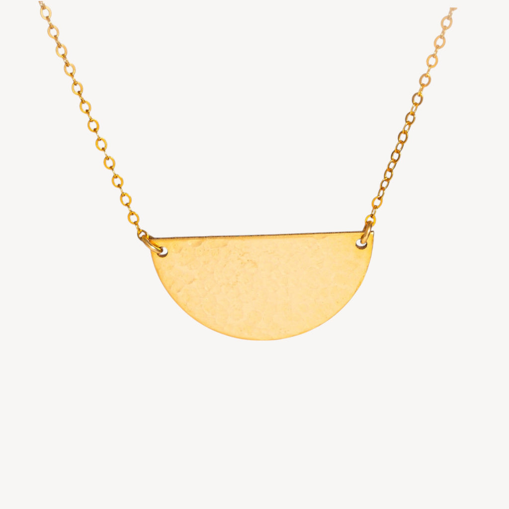 Half Moon Necklace, 1" Pendant Width