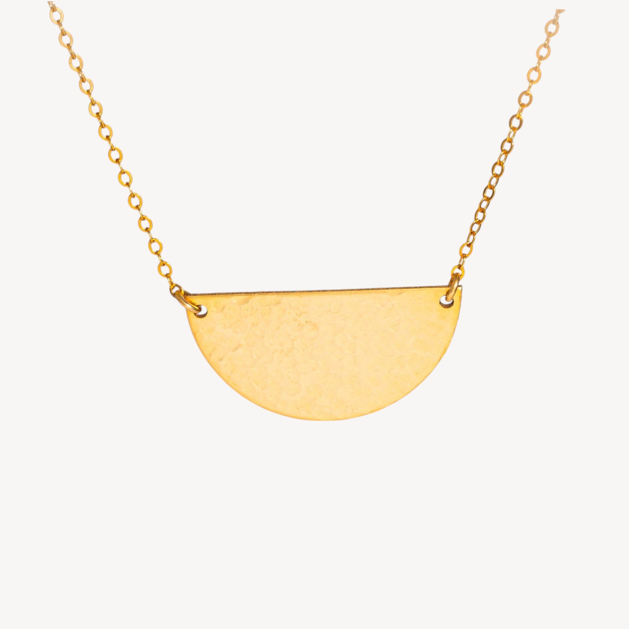 Half Moon Necklace, 1" Pendant Width