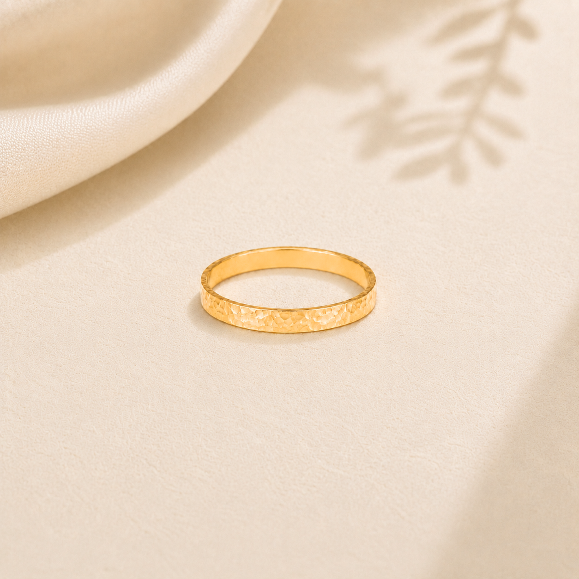 Custom Hammered Band Ring, Dainty Silver or Gold Fill Name Ring, Couple Initial Ring, Stackable