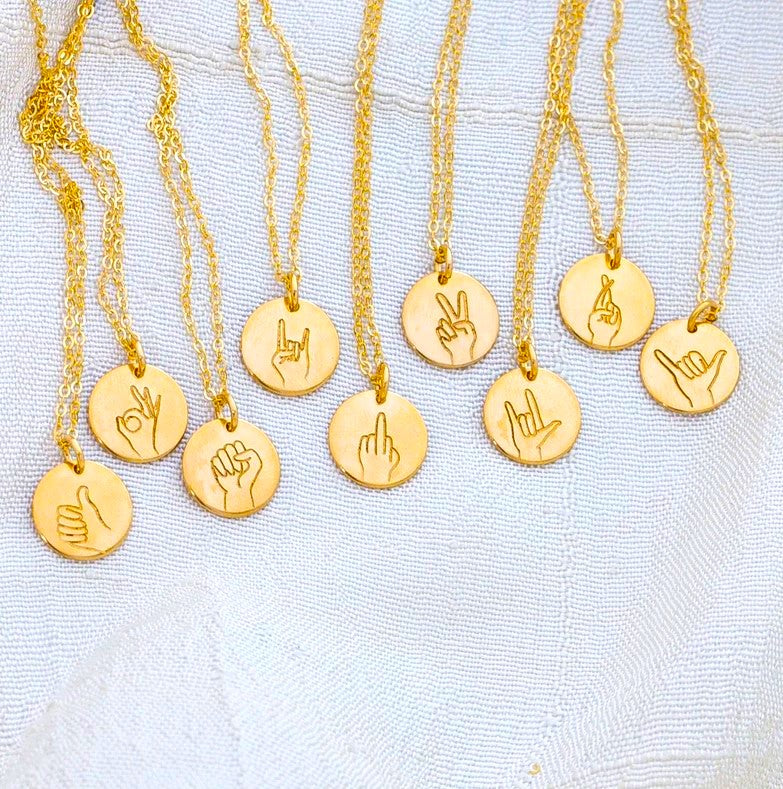 Hand Gesture Pendant Necklace