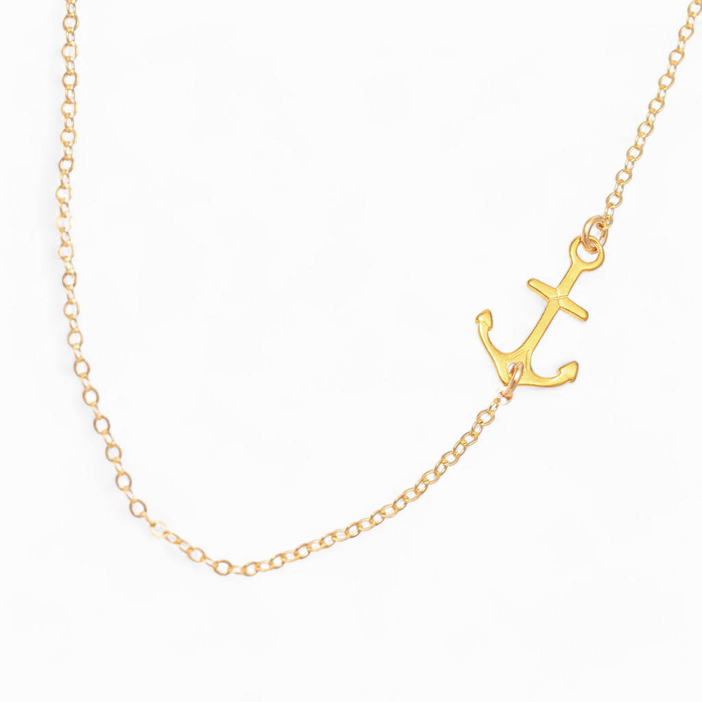 Small Sideways Anchor Necklace