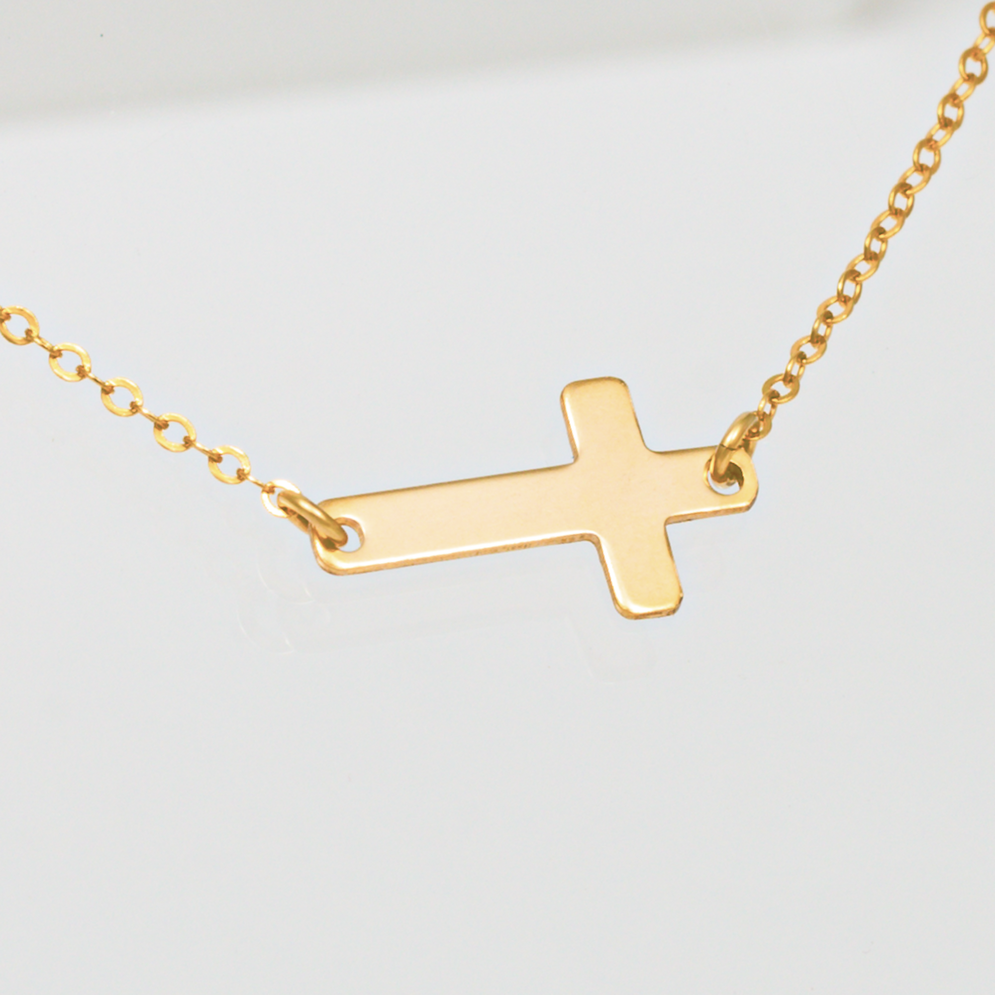 Sideways Cross Pendant Necklace
