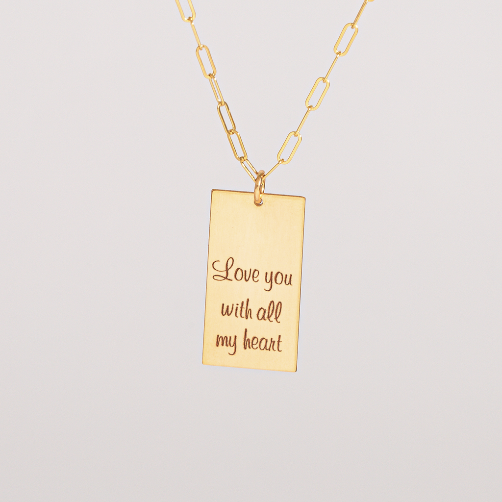Personalized Rectangle Pendant, 0.5" x 1" Rectangle Pendant