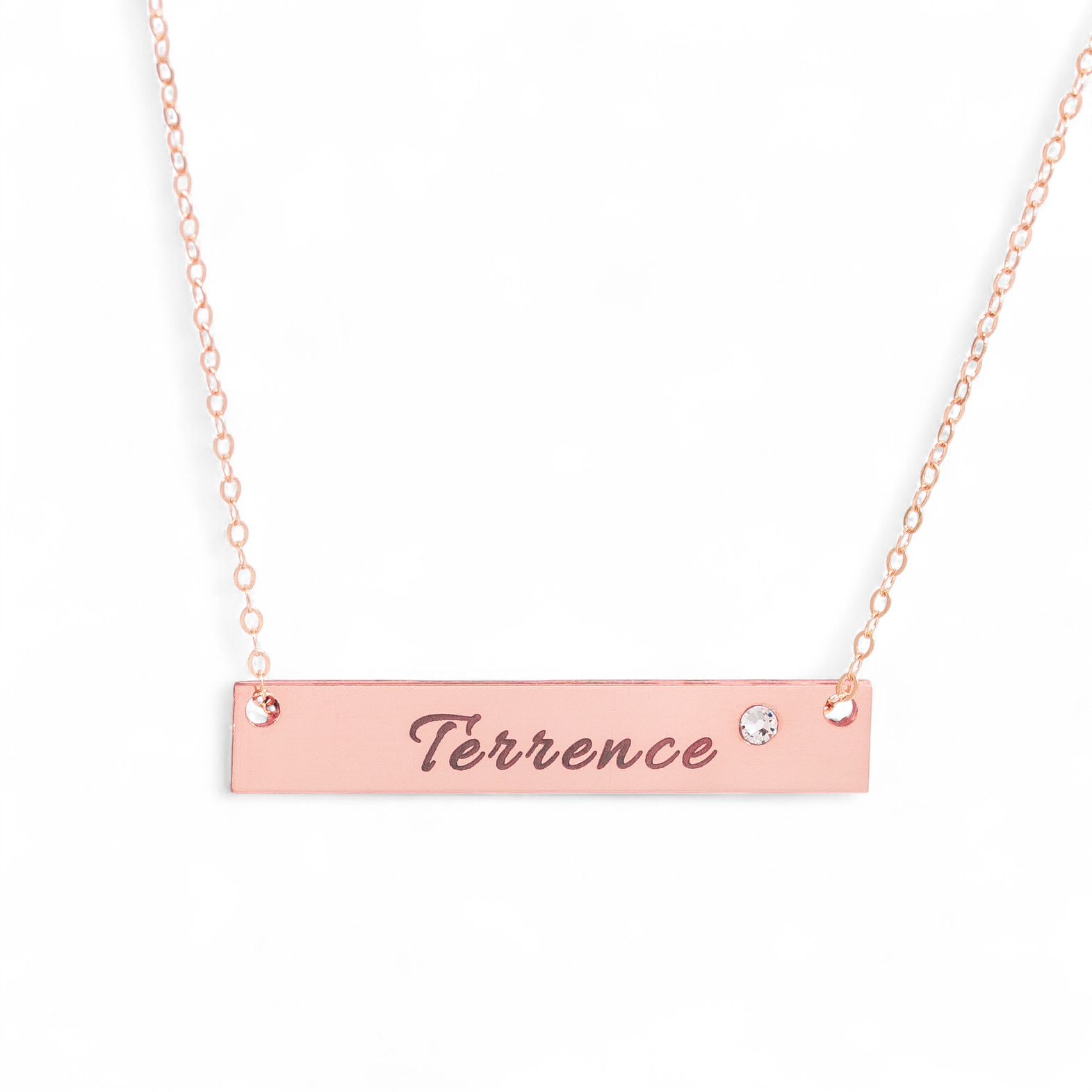 Nameplate Bar with Crystal Necklace, 1.5" Bar