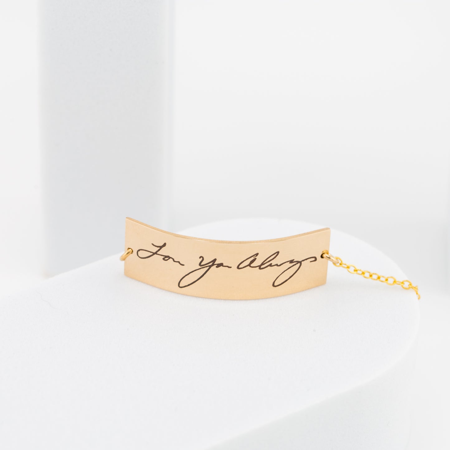 Actual Signature Handwriting Bracelet, 11 mm 2" bar