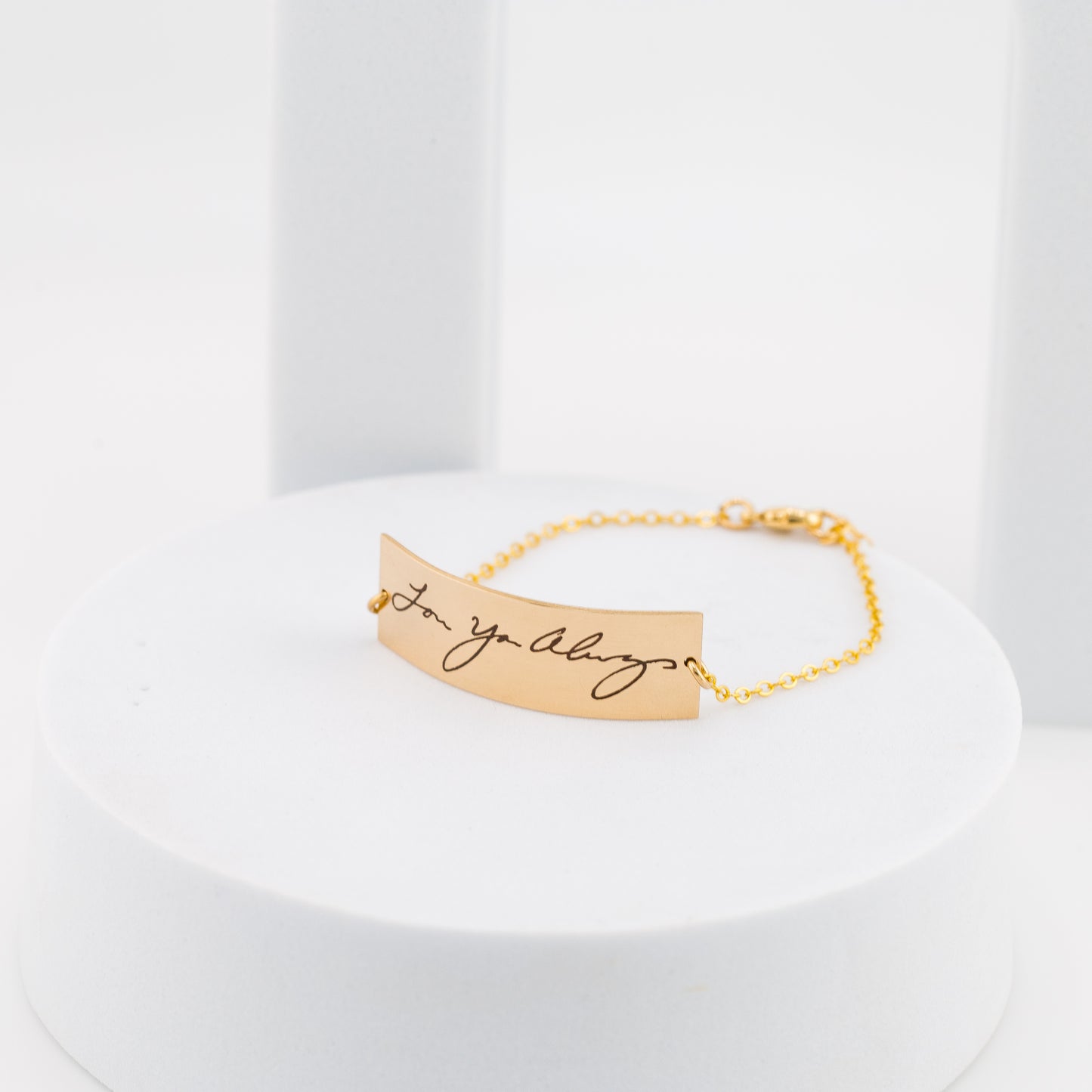 Actual Signature Handwriting Bracelet, 8 mm 2" bar