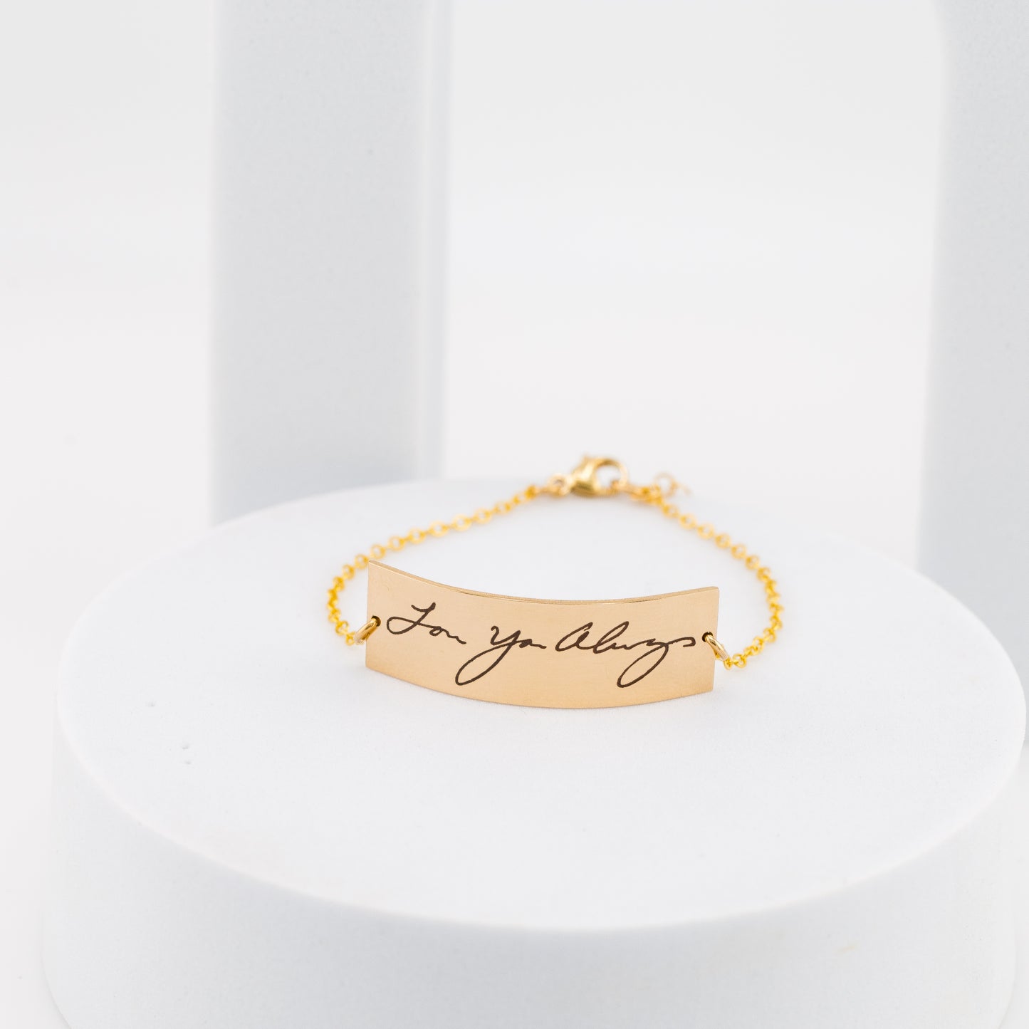 Actual Signature Handwriting Bracelet, 11 mm 2" bar