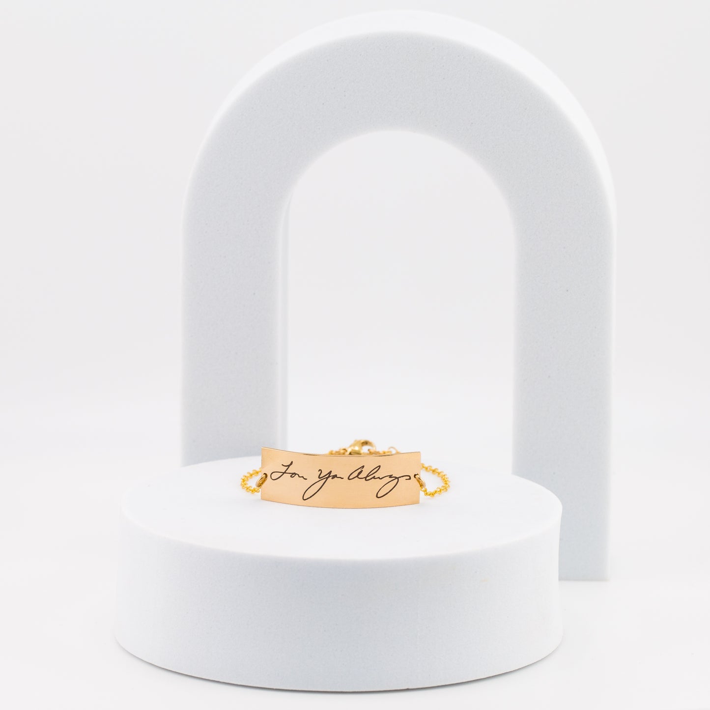 Actual Signature Handwriting Bracelet, 8 mm 2" bar